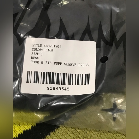 ✨🆕BNWT!!Dolls Kill x Grave Girls Hook & Eye Puff Sleeve Dress!Sz Sm!!BRAND NEW! - Picture 7 of 9